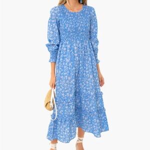 Tuckernuck Pink City Prints Floral Blue Dress